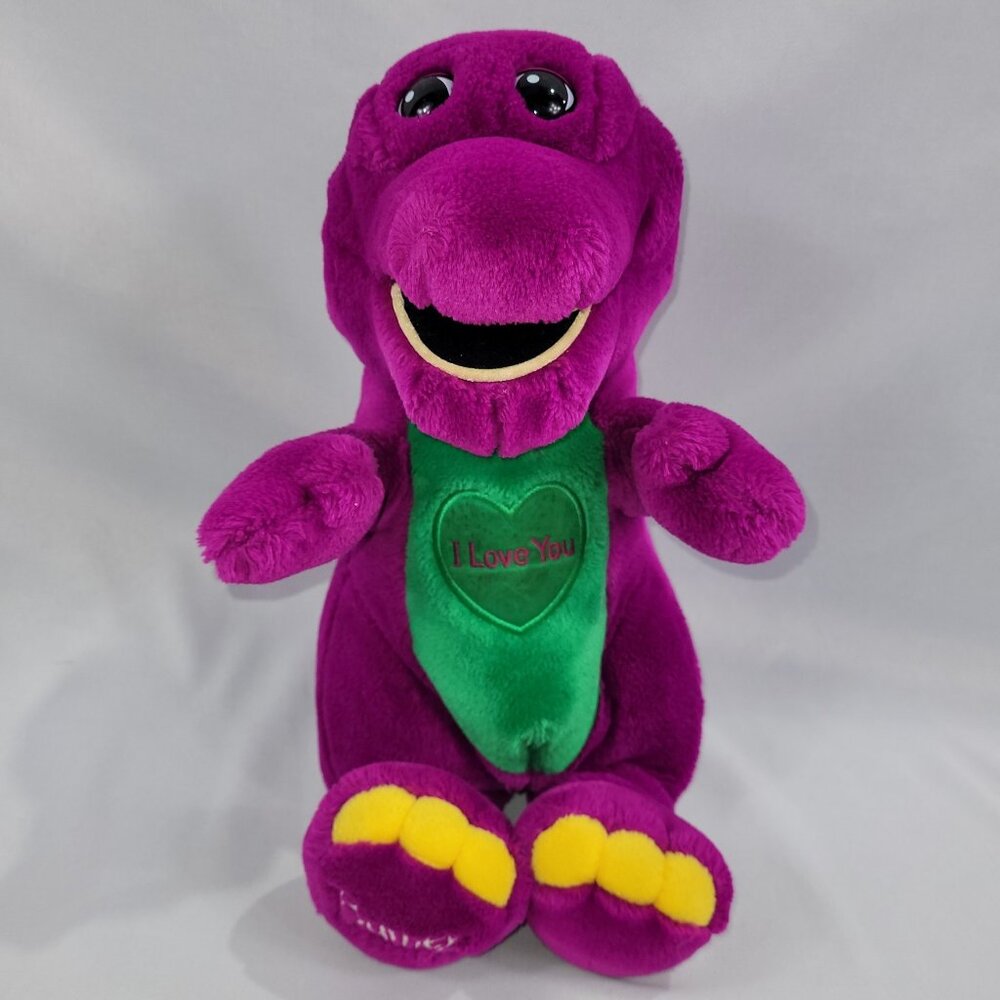 Barney & Friends Vintage 1997 Plush 16" Electronic Talking I Love You Dinosaur